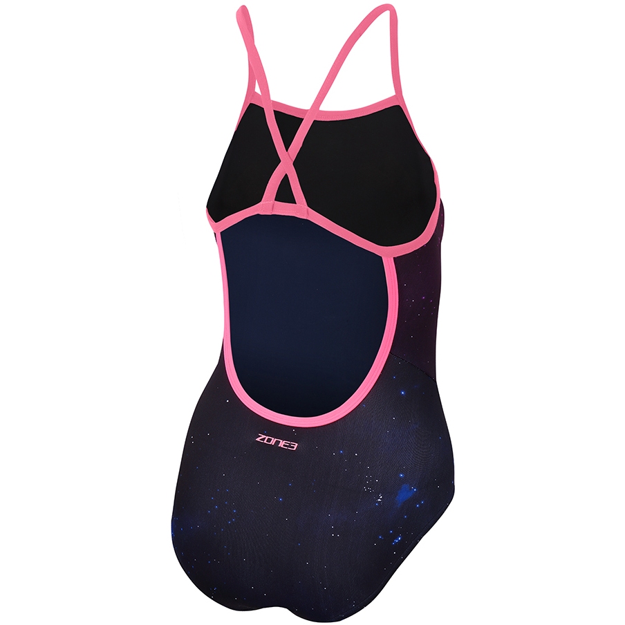 Zone3 Women's Cosmic 2.0 Strap Back Costume Swimsuit - navy/pink