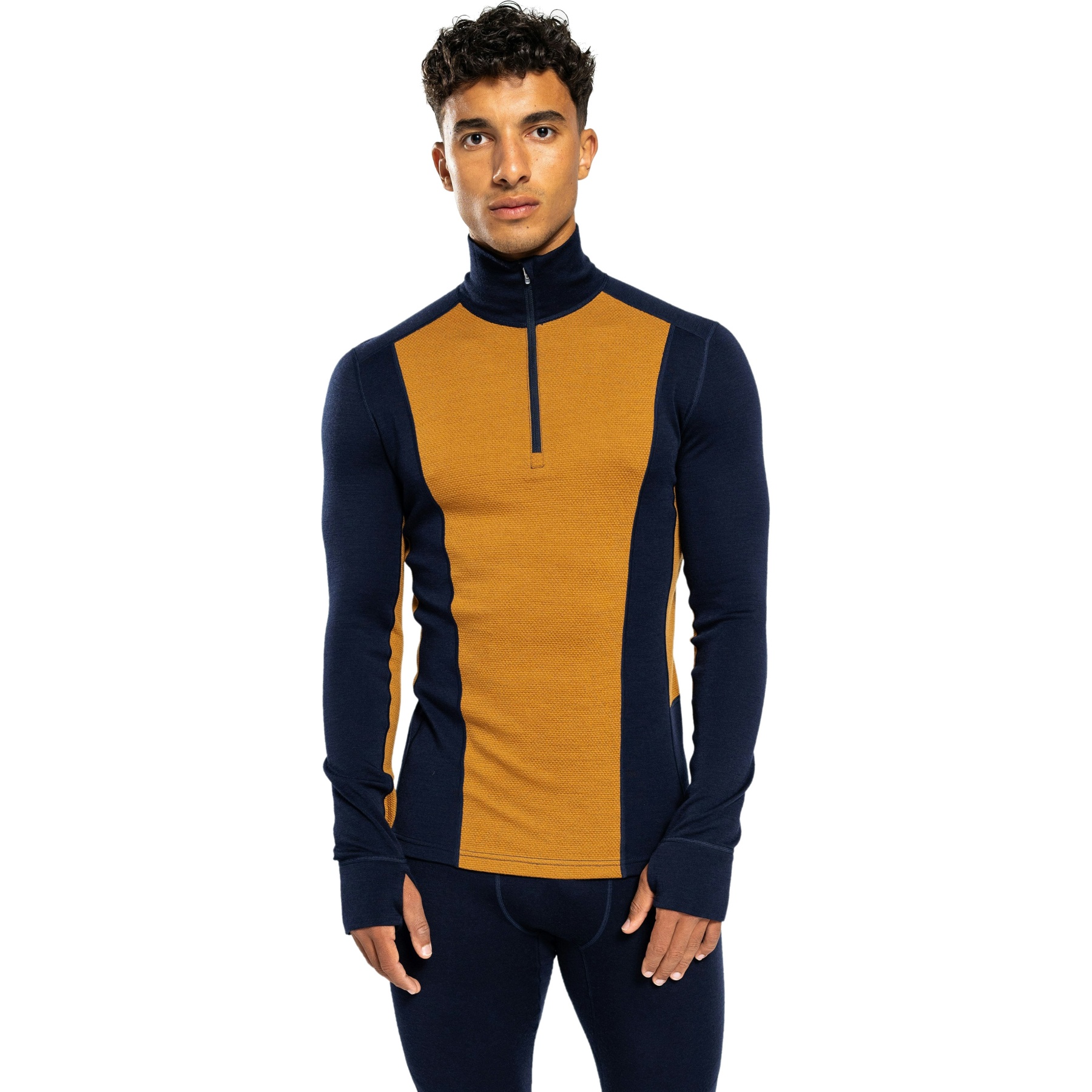 Produktbild von Ulvang Peak Map Half Zip Langarm-Unterhemd Herren - Navy Blue/Cathay Spice