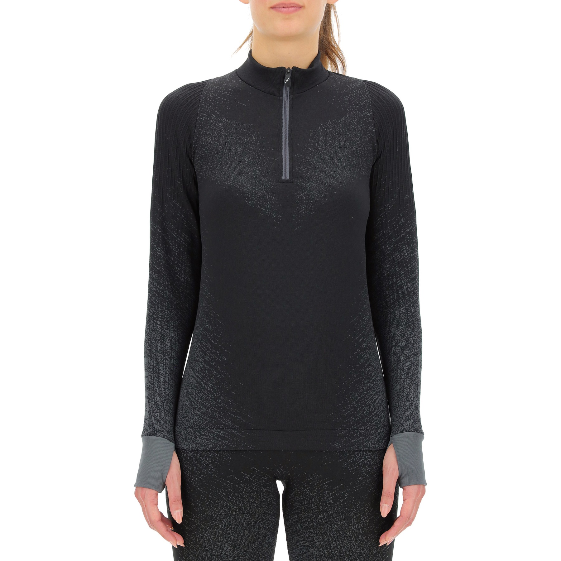 Produktbild von UYN Running Exceleration Zip Up Langarmshirt Damen - Black/Cloud