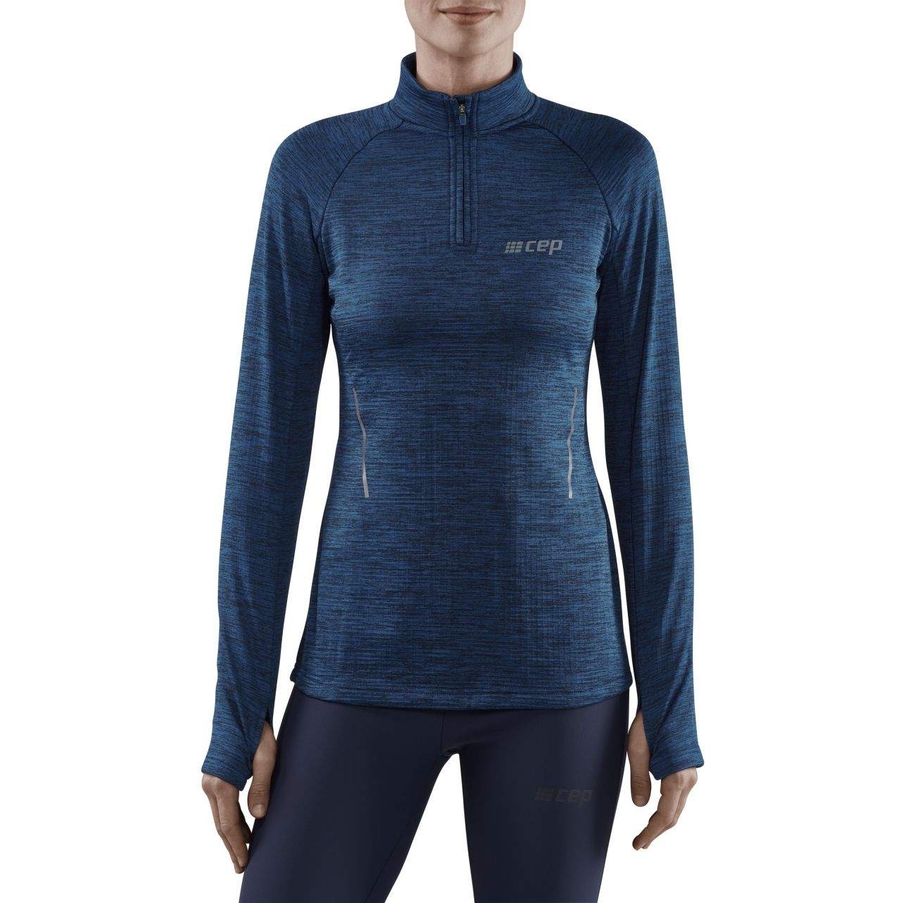 Image of CEP Winter Run Longsleeve Shirt Women - dark blue melange