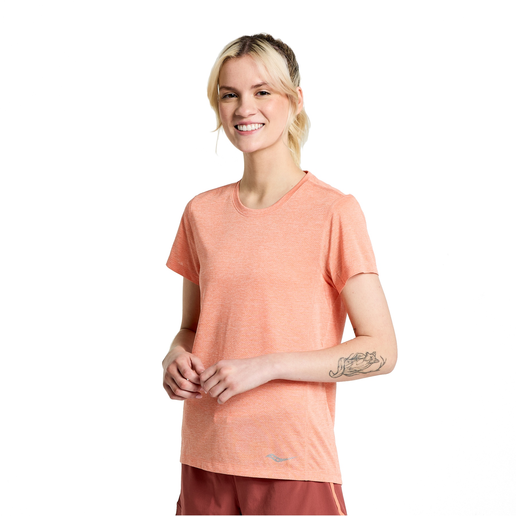 Picture of Saucony Stopwatch Short Sleeve Shirt Women - zenith heather