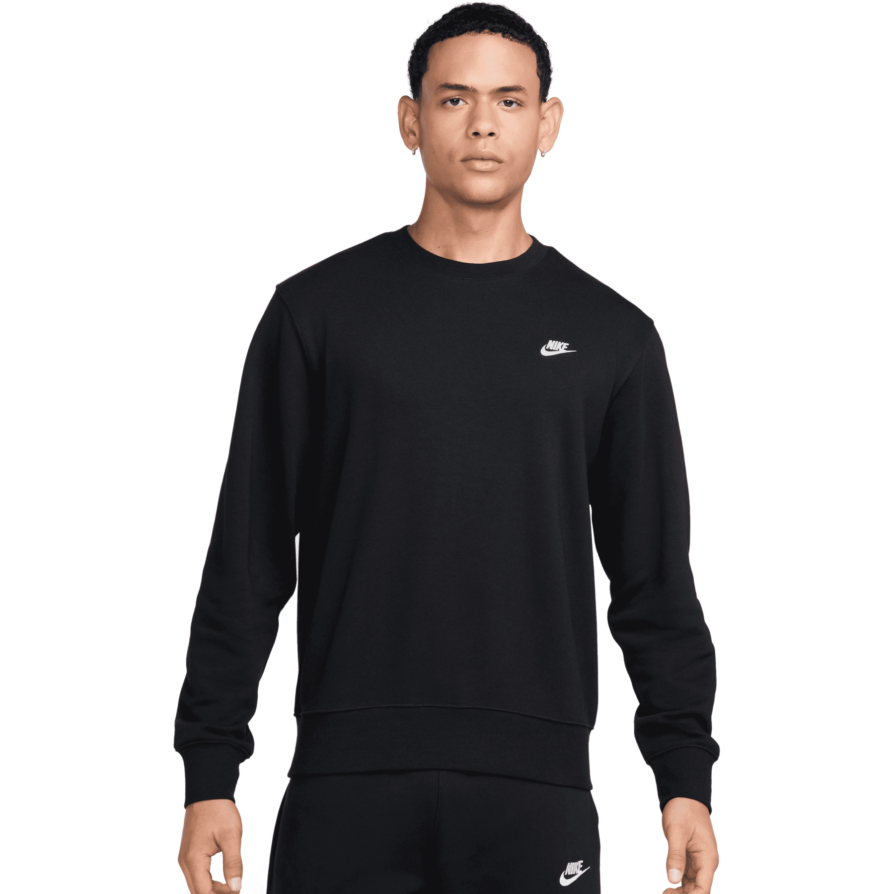 Produktbild von Nike Club Fleece Crew Sweatshirt Herren - black/white FN3888-010