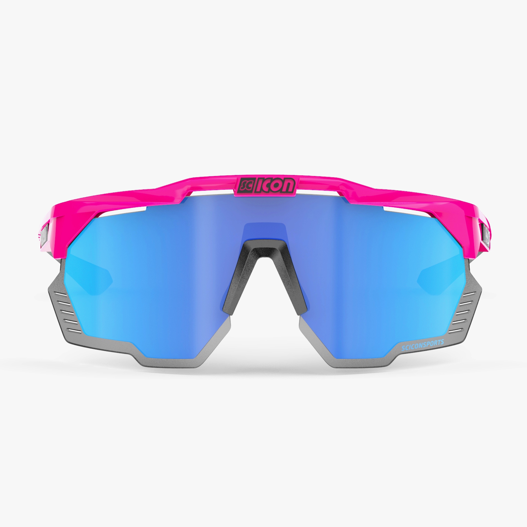 Scicon Aeroshade Kunken Glasses - Pink Fluo - Multimirror Blue