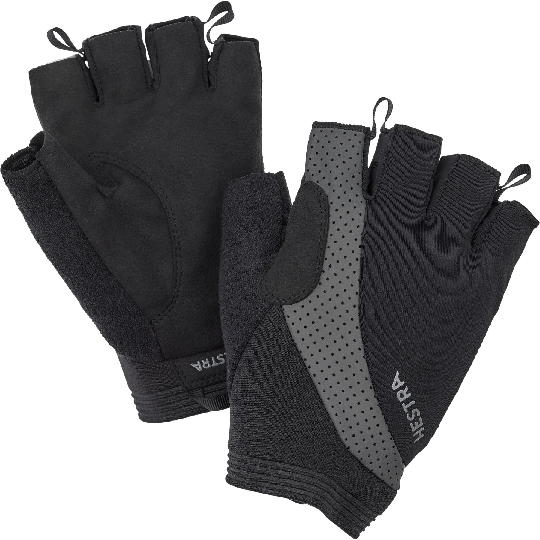 Picture of Hestra Apex Reflective Short - 5 Finger Bike Gloves - black
