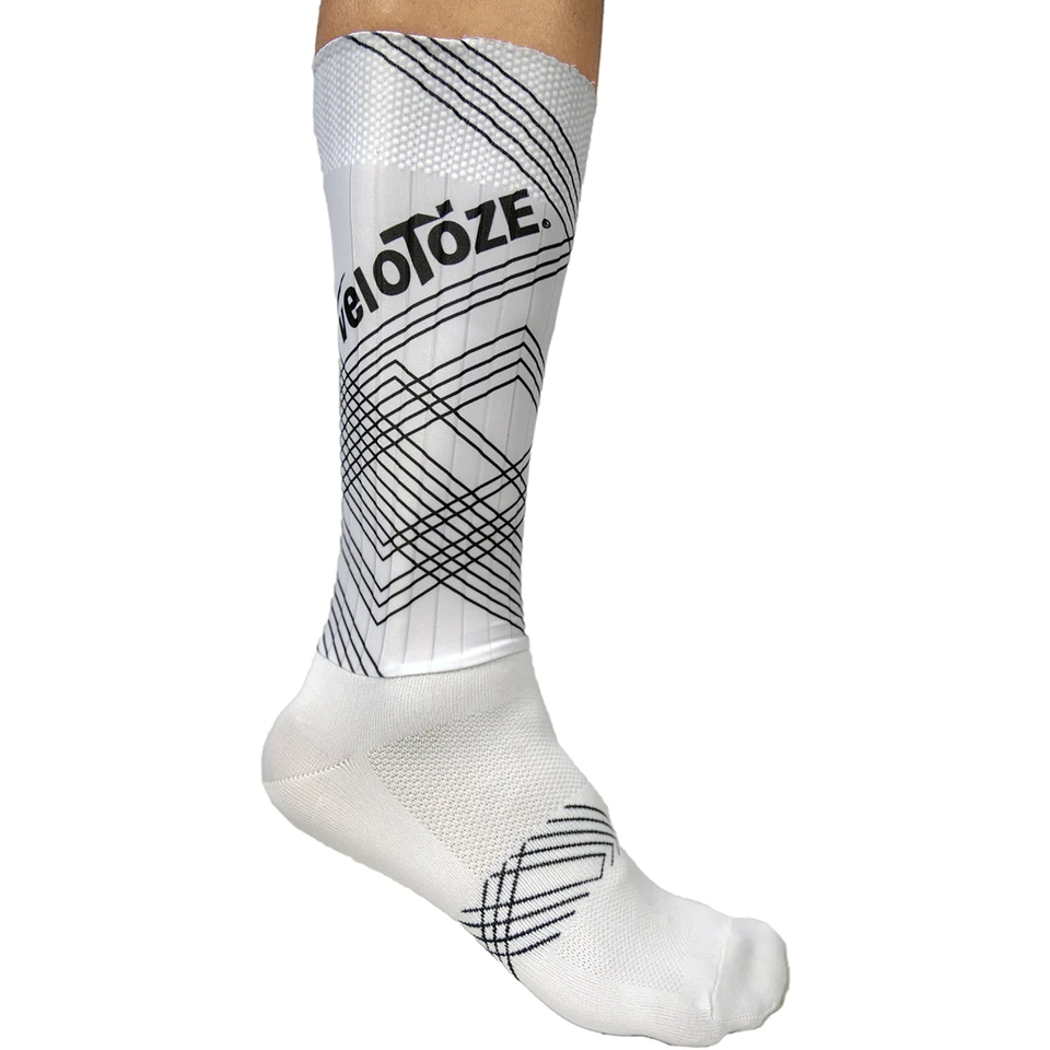 Produktbild von veloToze Aero Socken Extra Tall - XT - Weiß