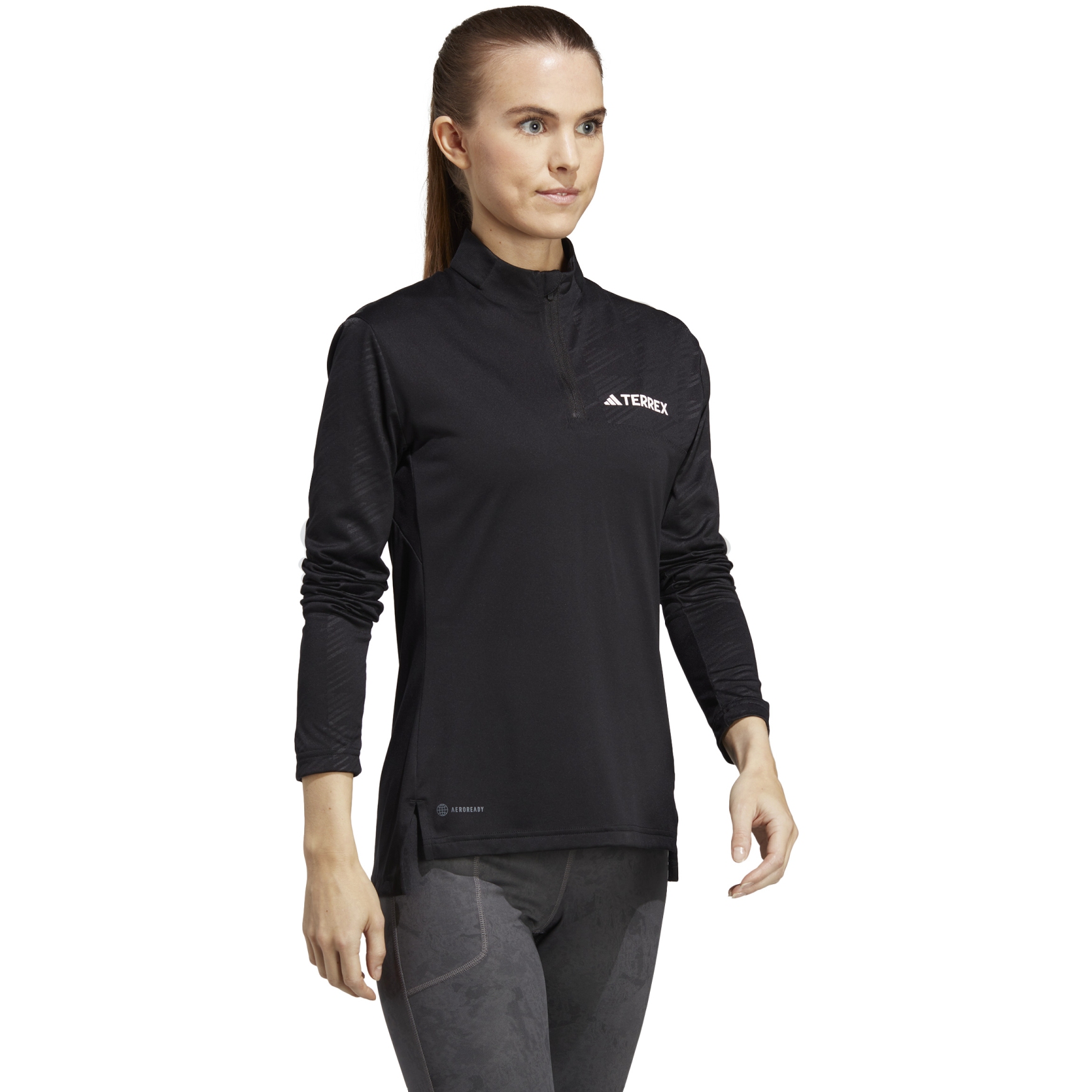 rem Dierentuin s nachts hobby adidas Dames TERREX Multi Half-Zip Shirt met lange mouwen - zwart HM4016