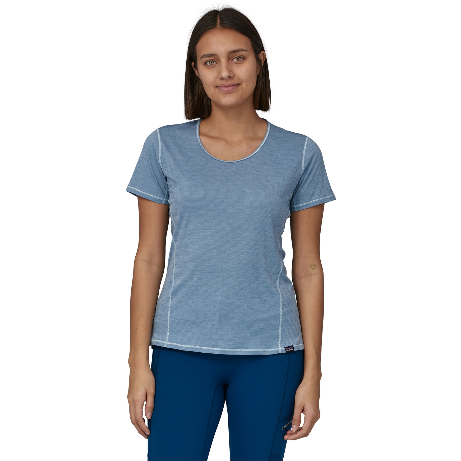 Picture of Patagonia Women&#039;s Capilene Cool Lightweight T-Shirt - Light Plume Grey - Steam Blue X-Dye