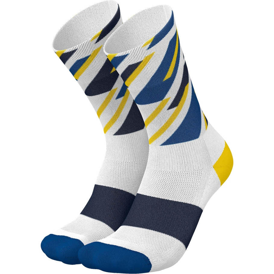 Picture of INCYLENCE Running Dashes Socks - White Blue
