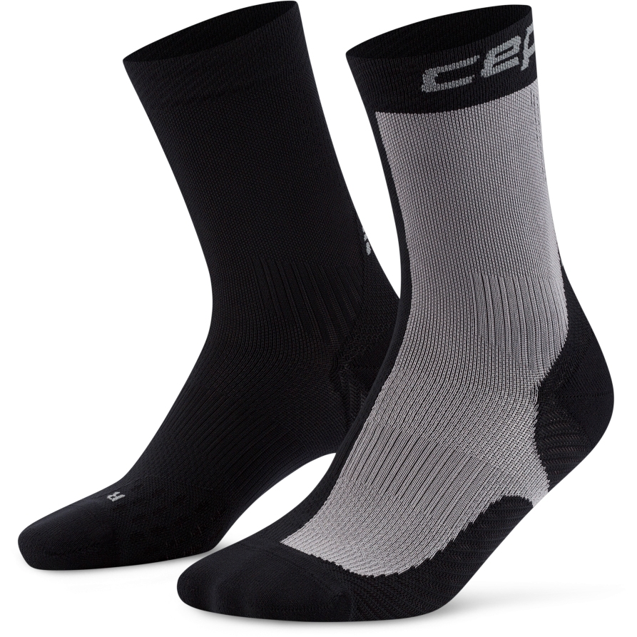 Produktbild von CEP Run Edt. Half&amp;Half Mid Cut Kompressionssocken Herren - schwarz/grau