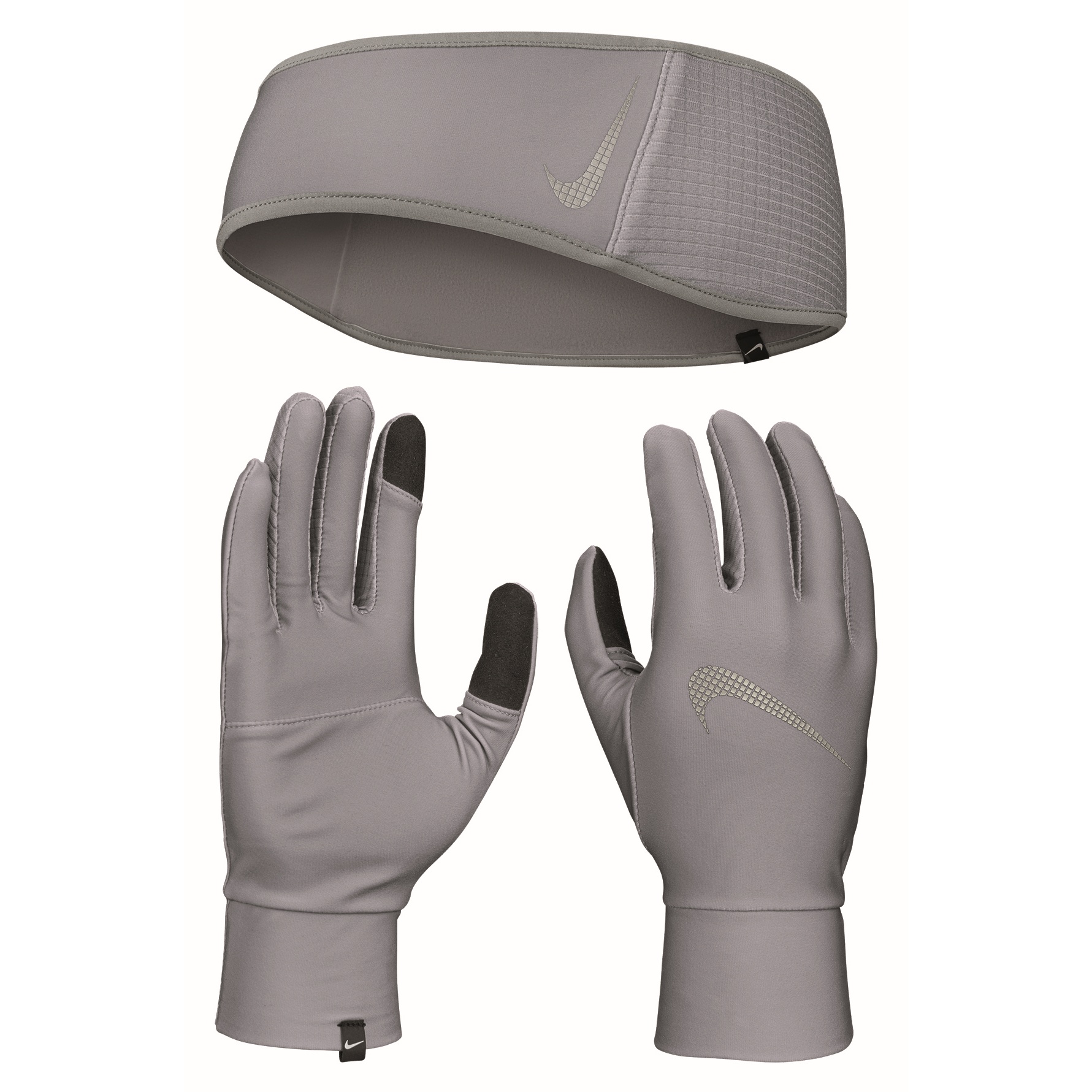 Productfoto van Nike Dames Essential Hoofdband-/Handschoenen-Set - smoke grey/particle grey/silver 029