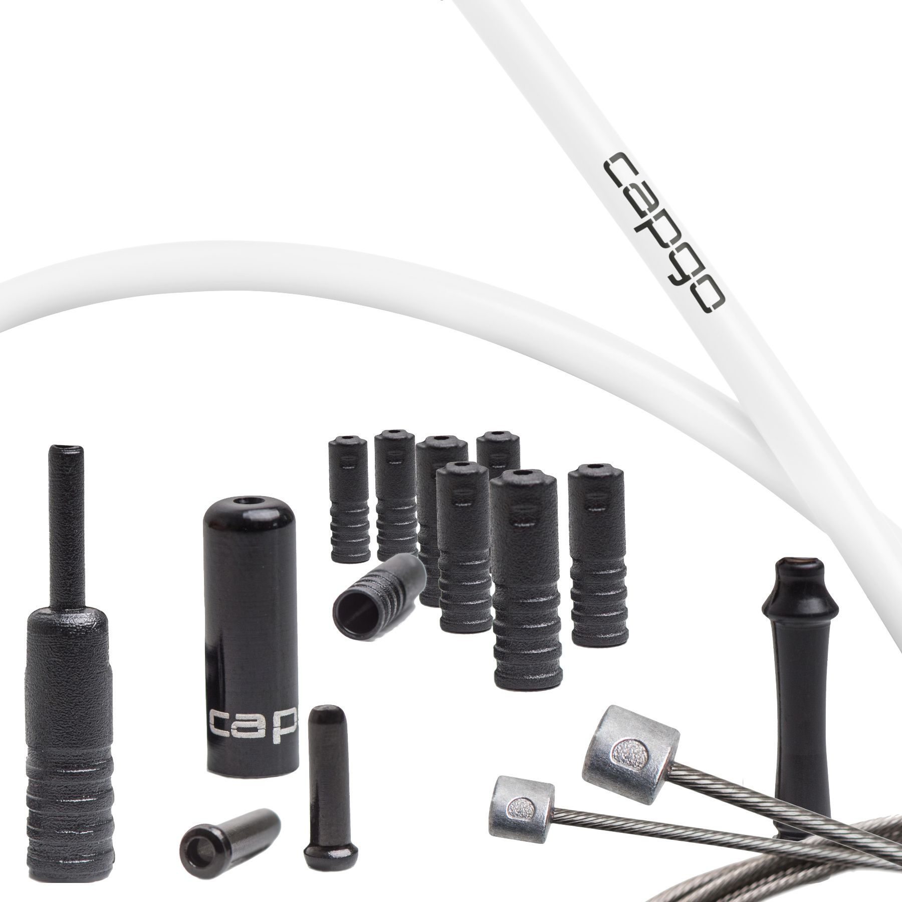 Image of capgo Blue Line Shift Cable Set - long - Stainless Steel - PTFE - Shimano/SRAM - white