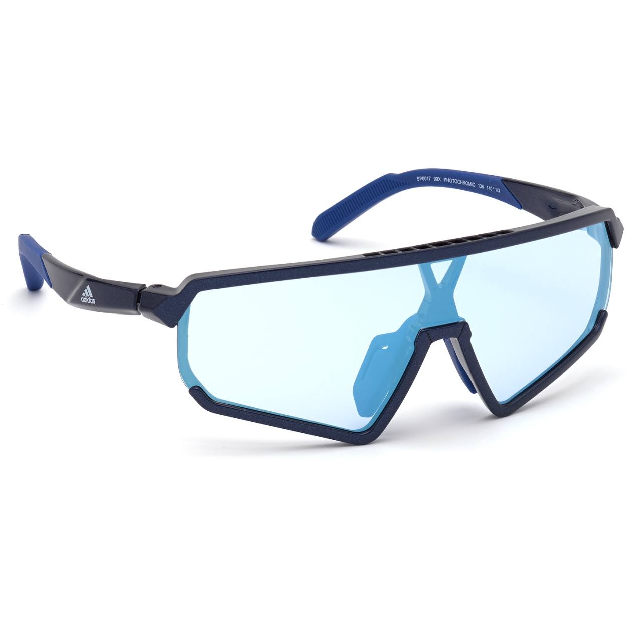 Image of adidas Sp0017 Injected Sport Sunglasses - Frosted Blue / Vario Mirror Blue