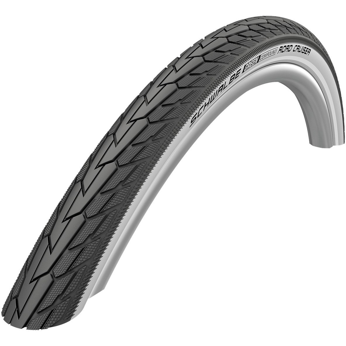 Picture of Schwalbe Road Cruiser Wire Bead Tire - Active | Green Compound | K-Guard - 28x1.60&quot; | whitewall-reflex