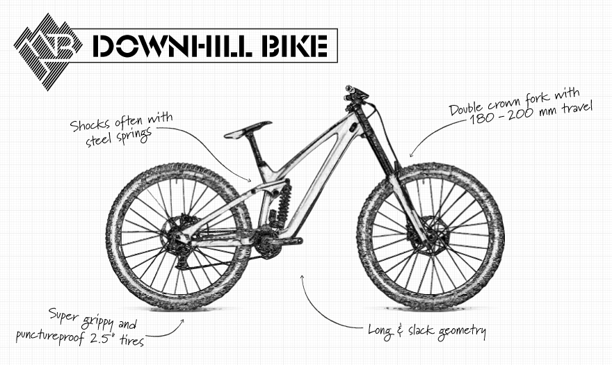 Infografica della bici da downhill