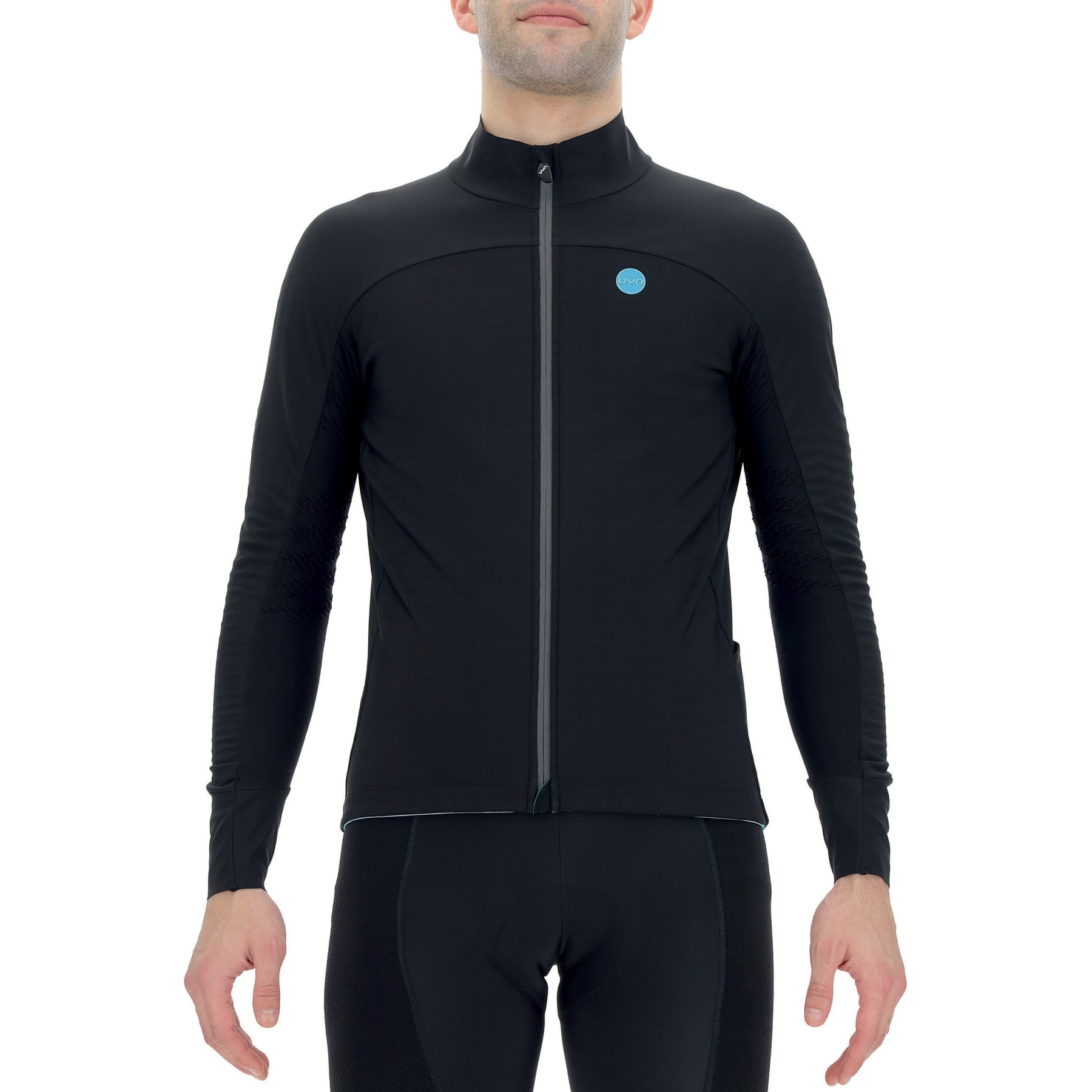 Image of UYN Biking Coreshell Aerofit Jacket - Black/Black/Turquoise