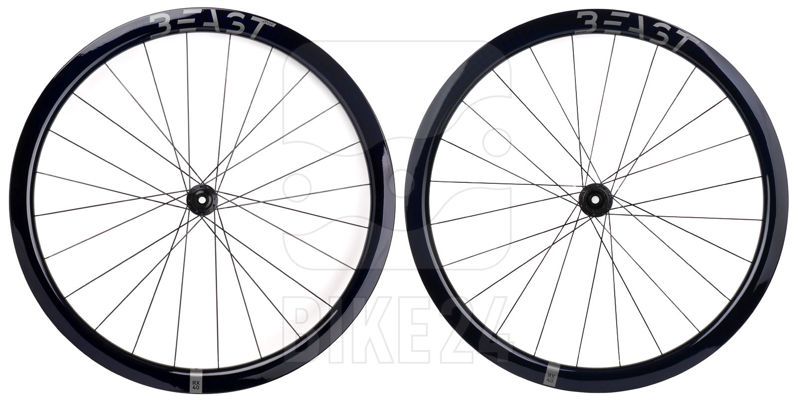 Picture of Beast Components | DT Swiss - RX40 | 240 - Wheelset - 28&quot; | Carbon | Clincher | Centerlock - 12x100mm | 12x142mm - XDR | UD black