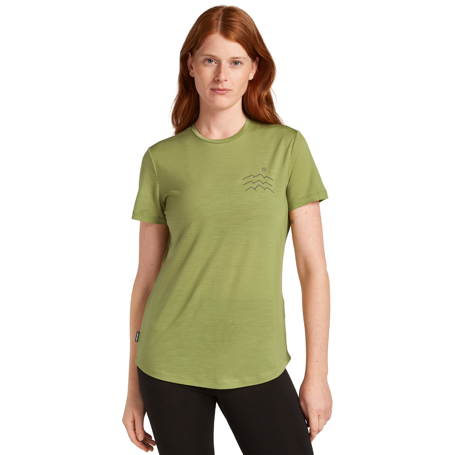 Foto de Icebreaker Camiseta Mujer - Merino 125 Cool-Lite™ Sphere Across the Peaks - Olive