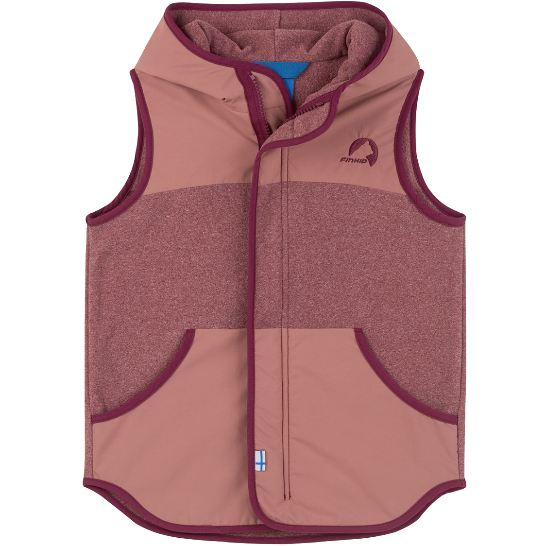 Produktbild von Finkid ONNI KNIT Zip-In Innenweste - Fleeceweste Kinder - cranberry/beet red
