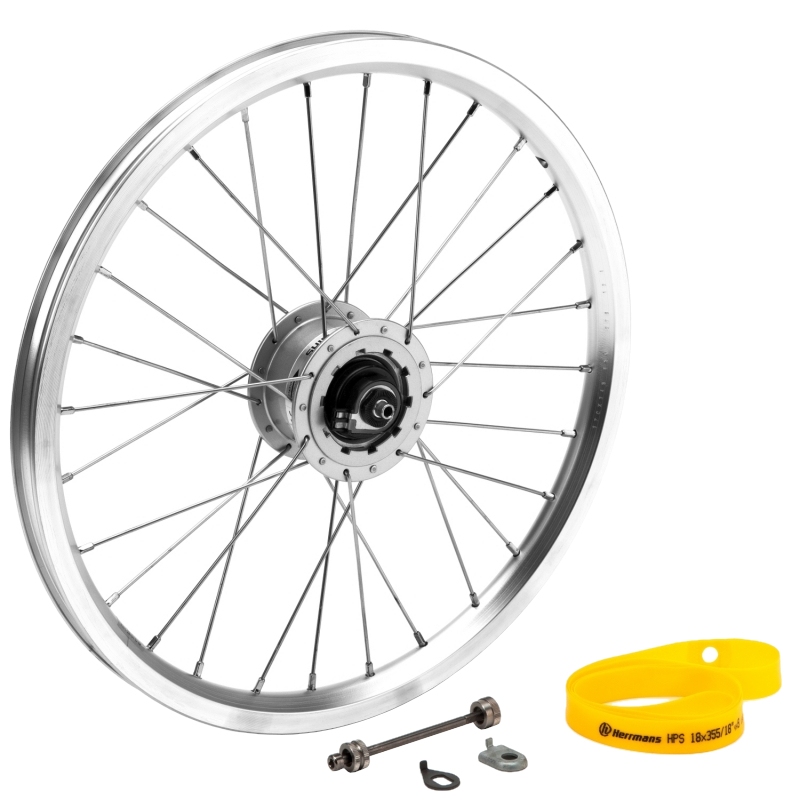 Image of Brompton 16" Front Wheel with Hub Dynamo - silver
