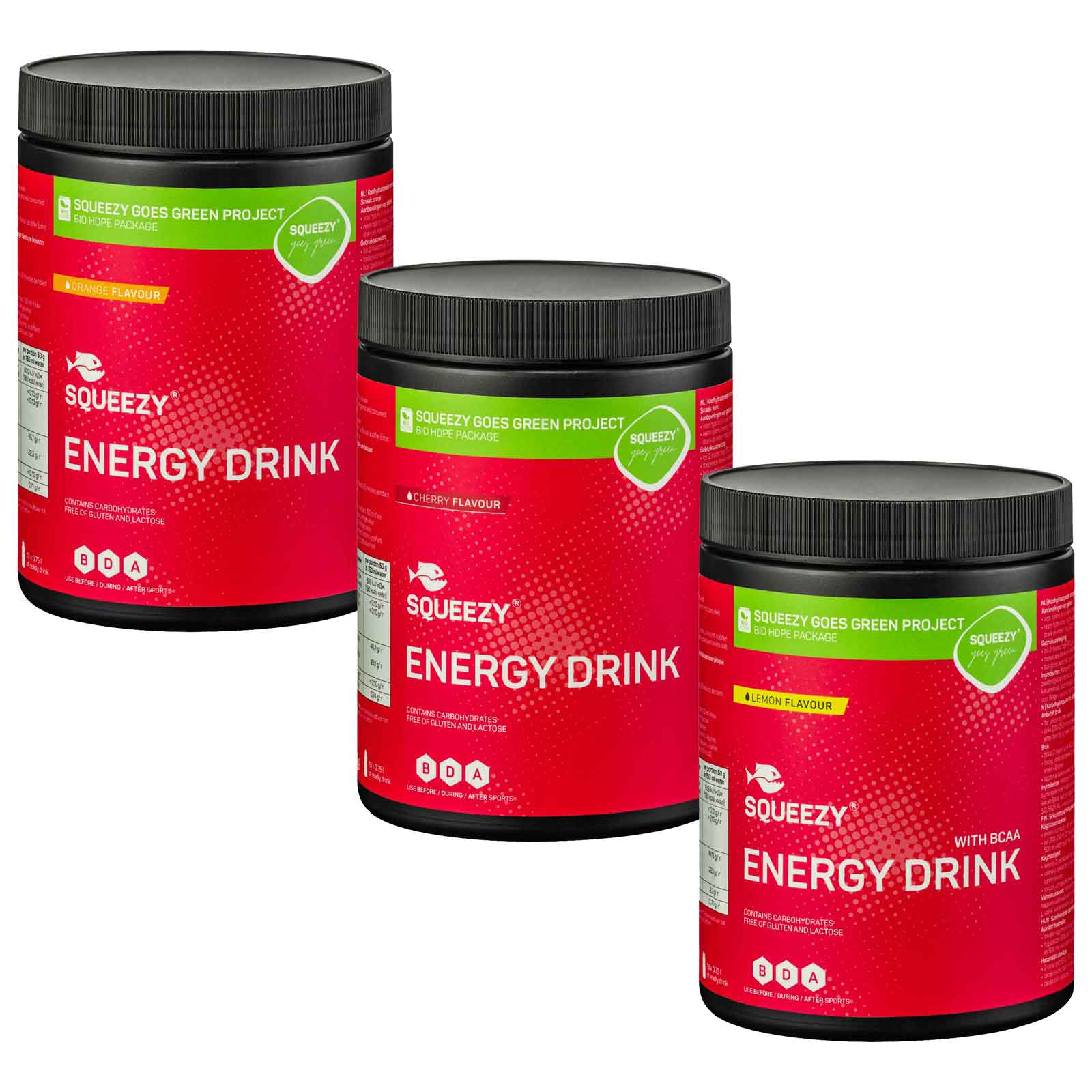 Productfoto van Squeezy Energy Drink - Kohlenhydrat-Getränkepulver - 650g