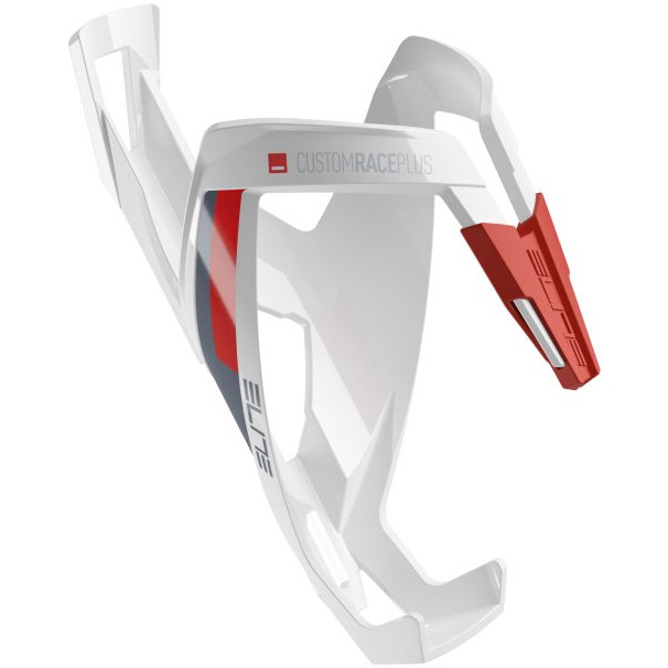 Picture of Elite Custom Race Plus Bottle Cage - white glossy/red graphic