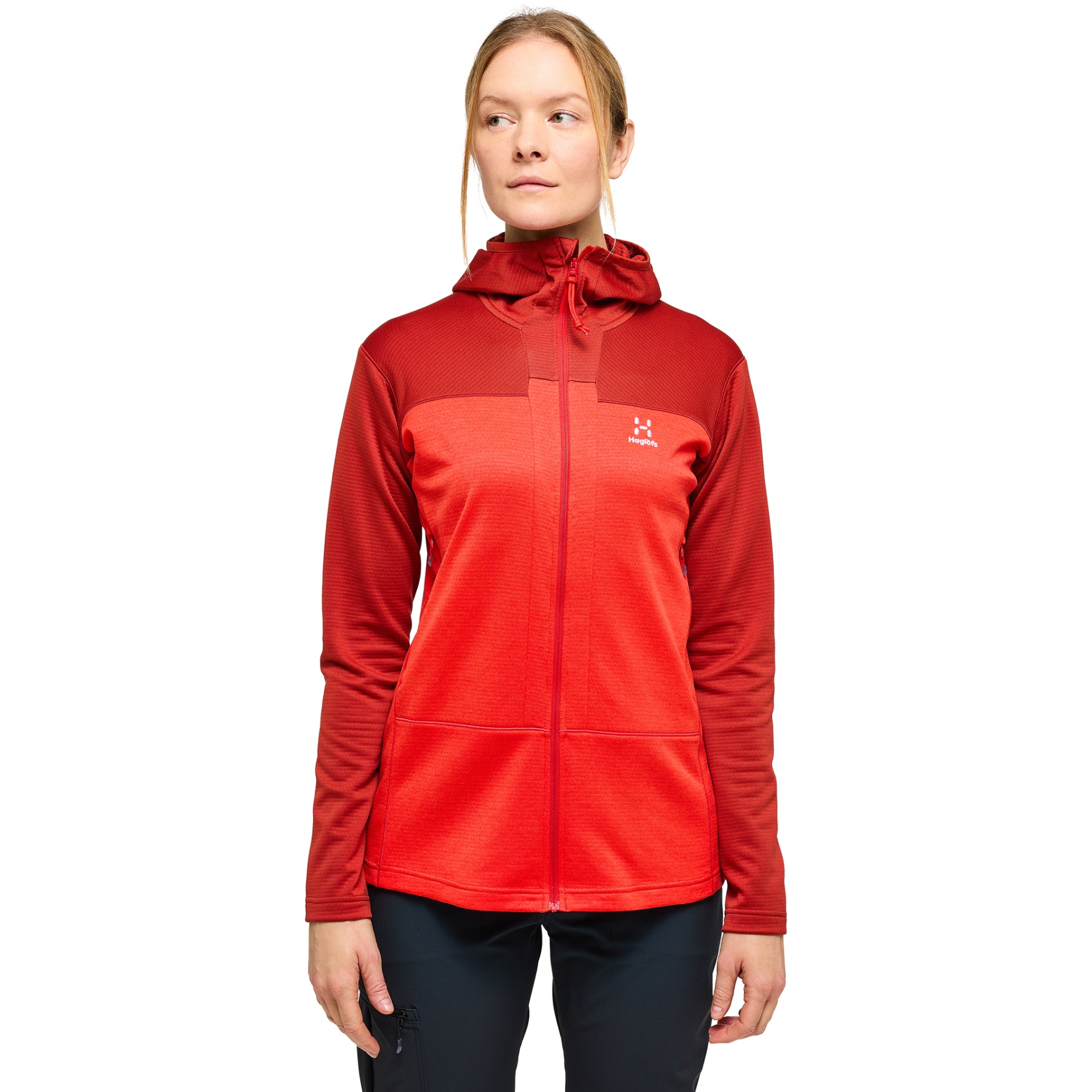 Foto de Haglöfs Chaqueta Mujer - ROC Flash Mid Hood - corrosion/poppy red 5M3