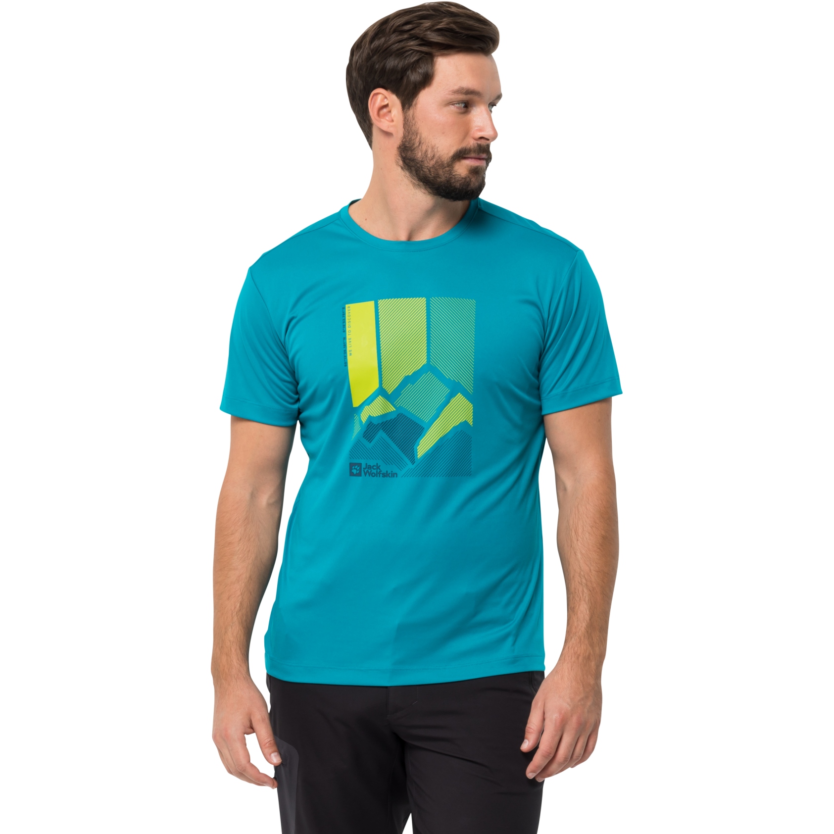 Image of Jack Wolfskin Peak Graphic T-Shirt Men - everest blue