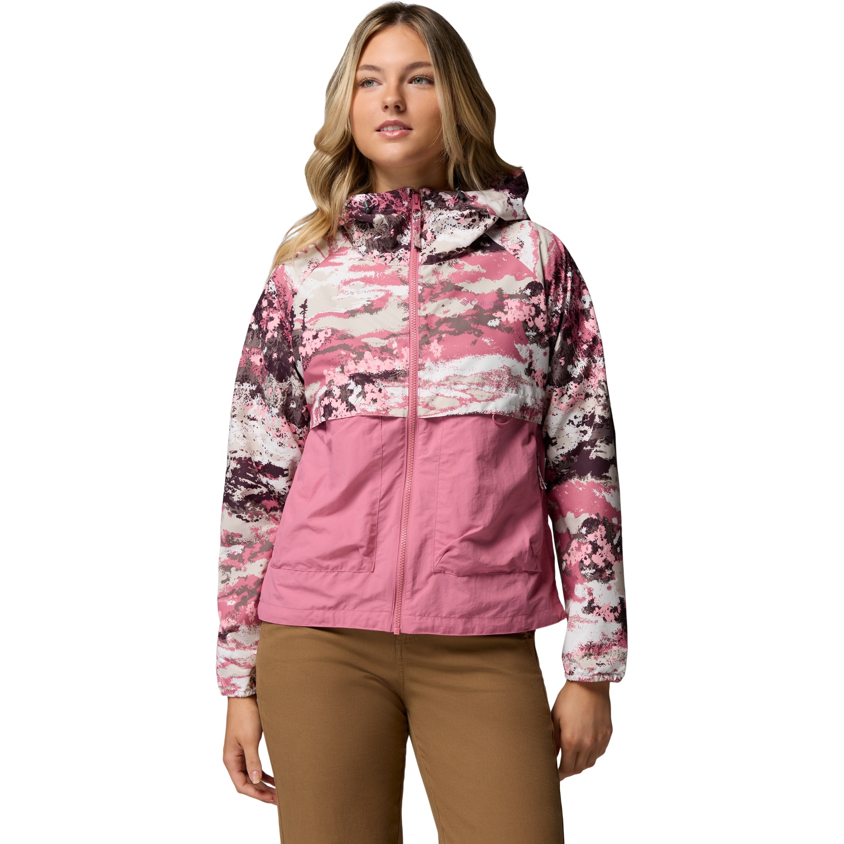Columbia Spire Valley Printed Windbreaker Jacket Women - Rosette