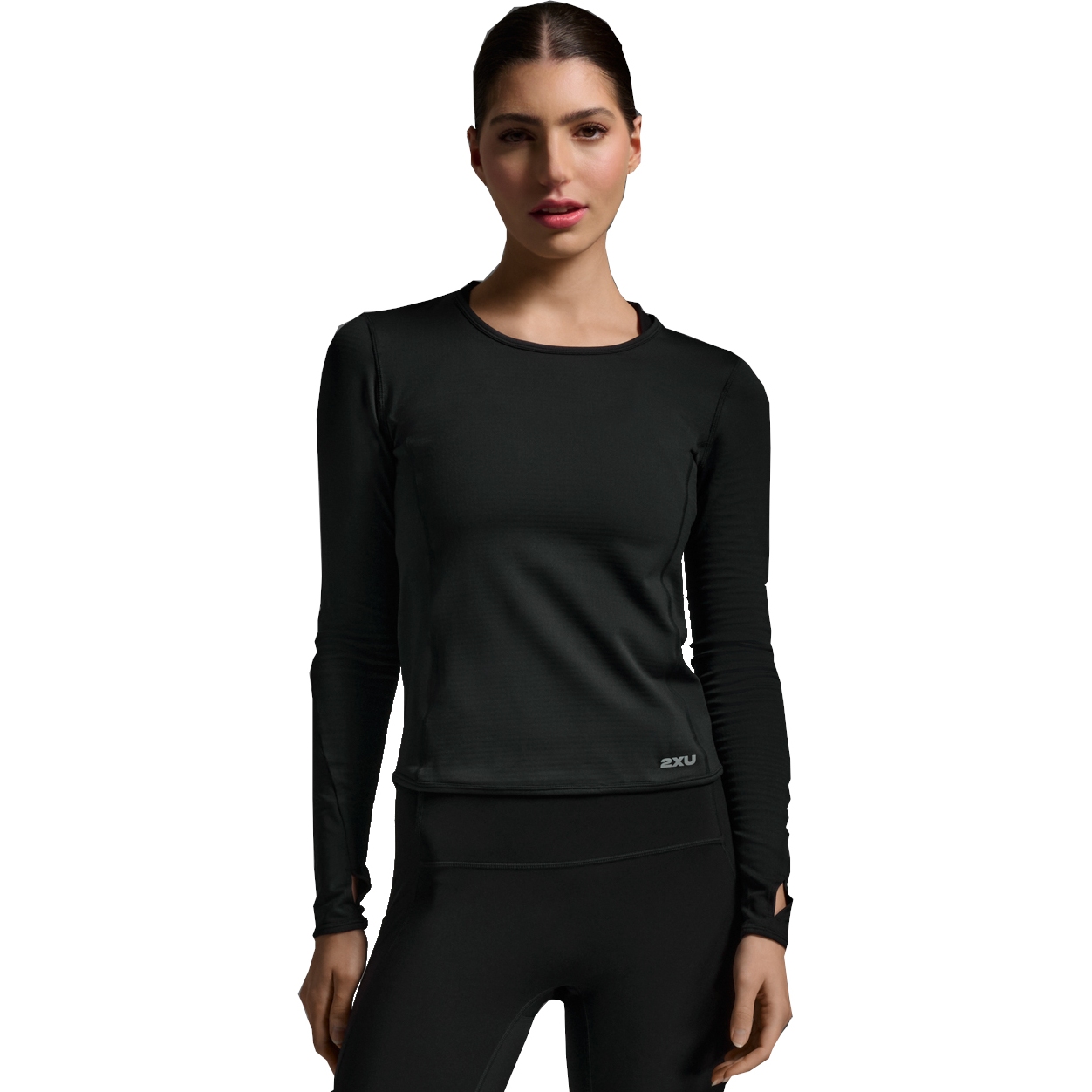 Produktbild von 2XU Ignition Grid Langarmunterhemd Damen - black/silver reflective