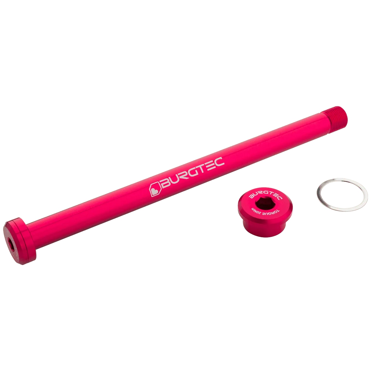 Проходная ось Burgtec - задняя | 12x148 мм | 173 мм | для Скалистых гор - токсичная розовая Барби