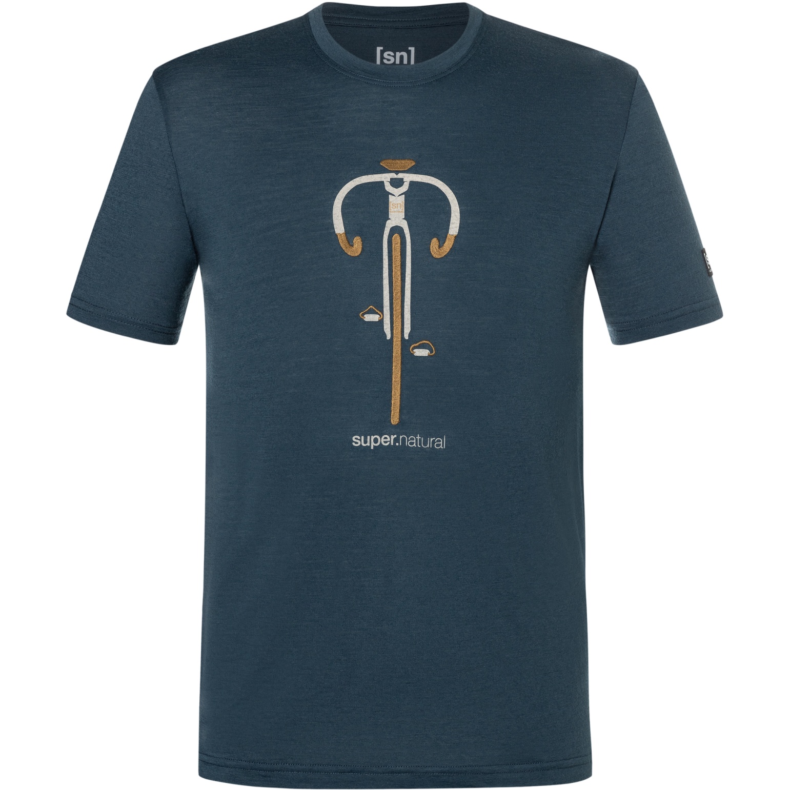 Productfoto van SUPER.NATURAL Vintage Bike T-Shirt Heren - Blueberry/Vintage Khaki Melange/Kangaroo