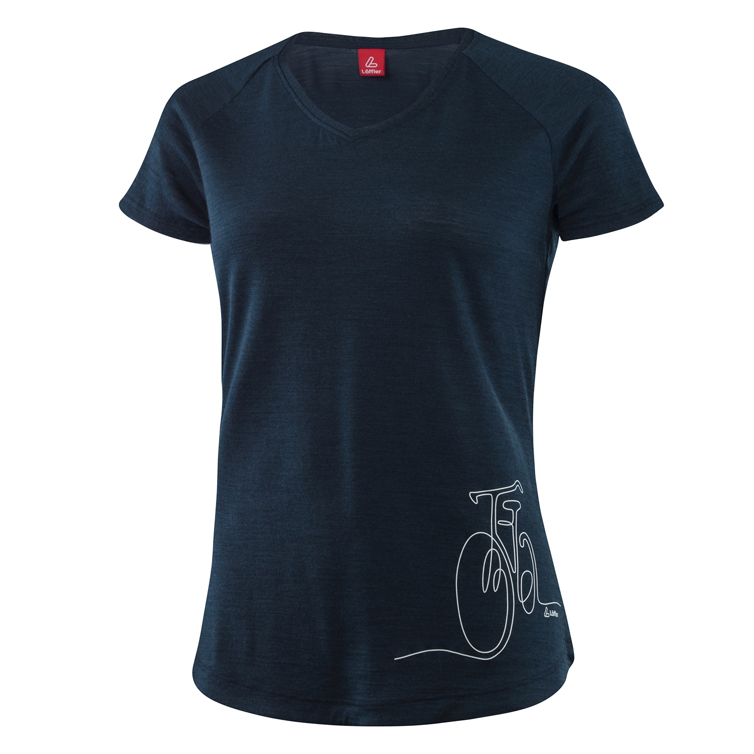 Produktbild von Löffler Bicycle Merino-Tencel Damen Printshirt - dunkelblau 495