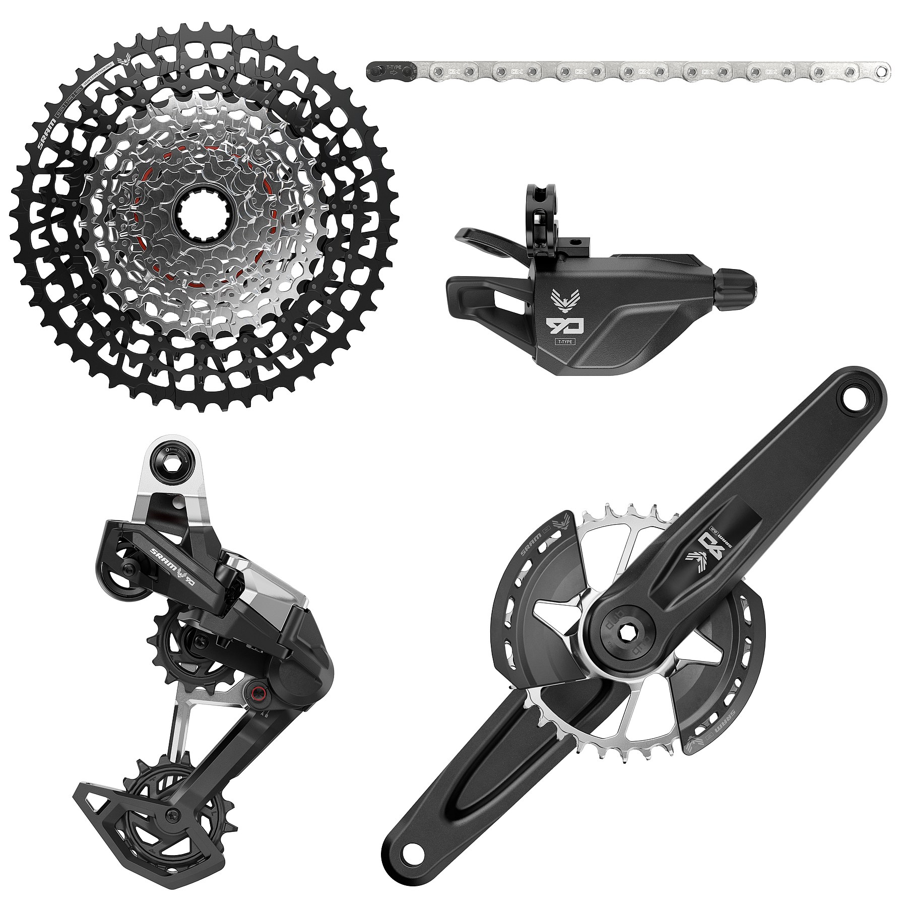 Produktbild von SRAM Eagle 90 Transmission Schaltgruppe | T-Type | A1 - schwarz / silber