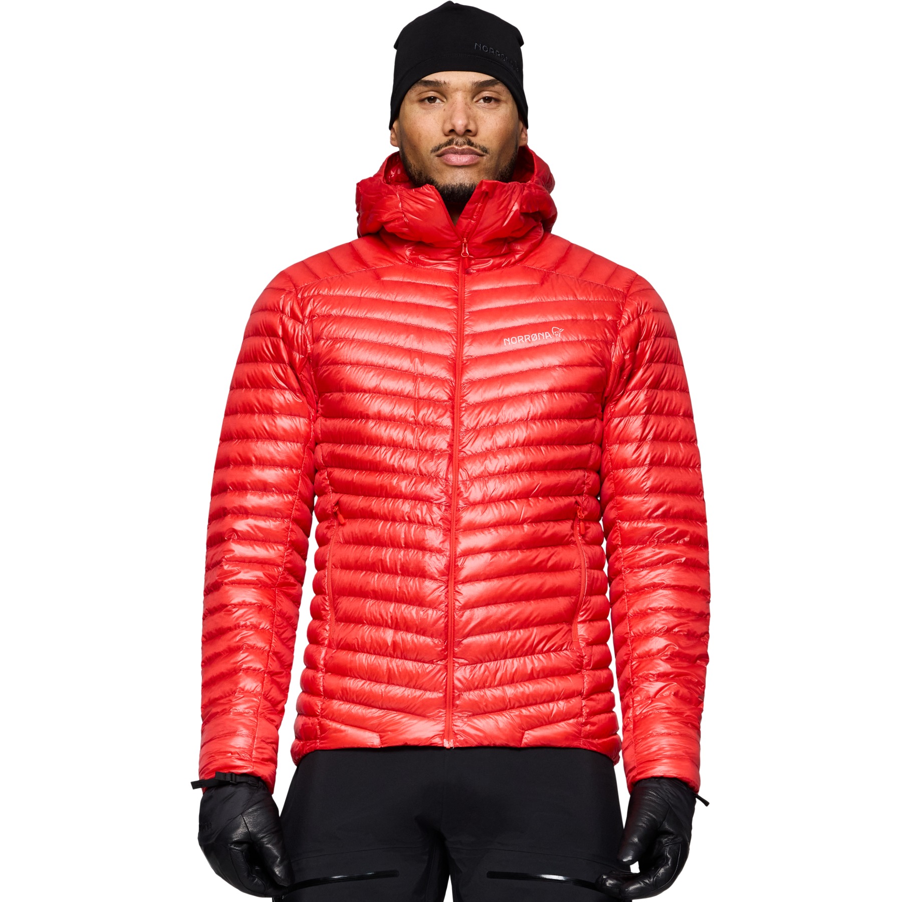 Norrona trollveggen down800 Super Light Hood Jacket Men - Flame 