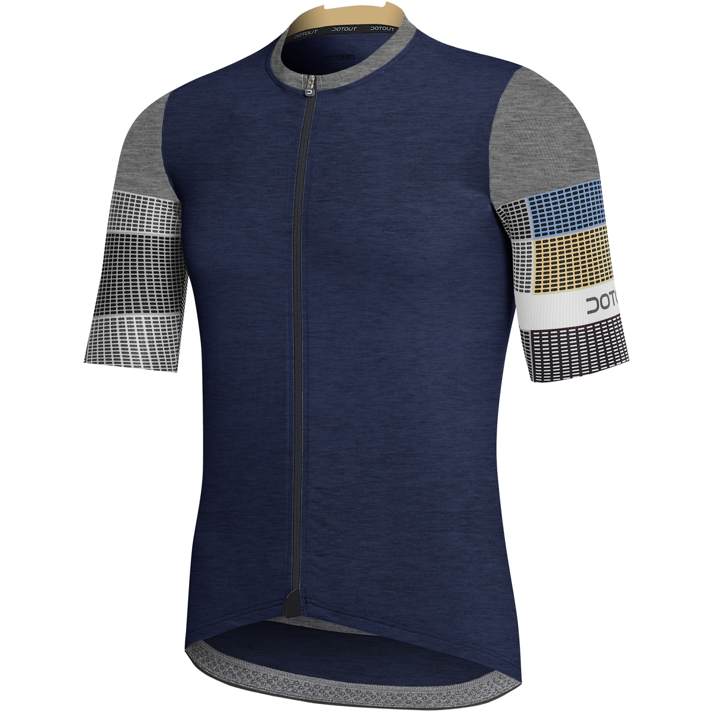 Productfoto van Dotout Stripe Fietsshirt Heren - melange blue