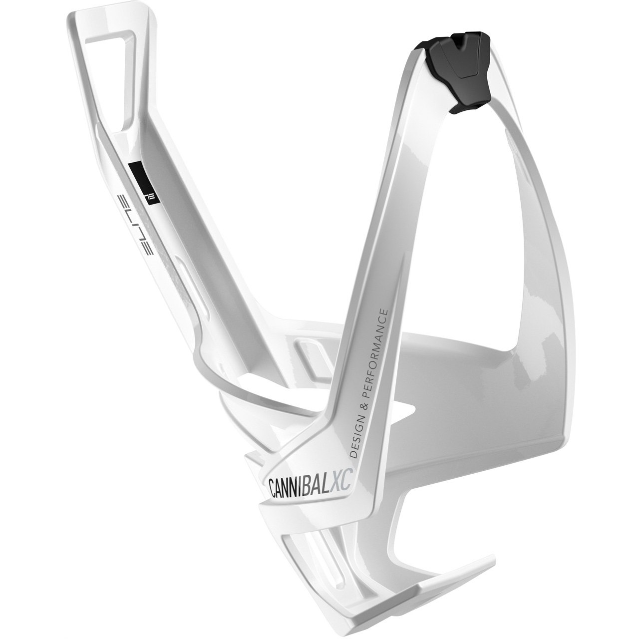 Picture of Elite Cannibal XC Bottle Cage - white / glossy black