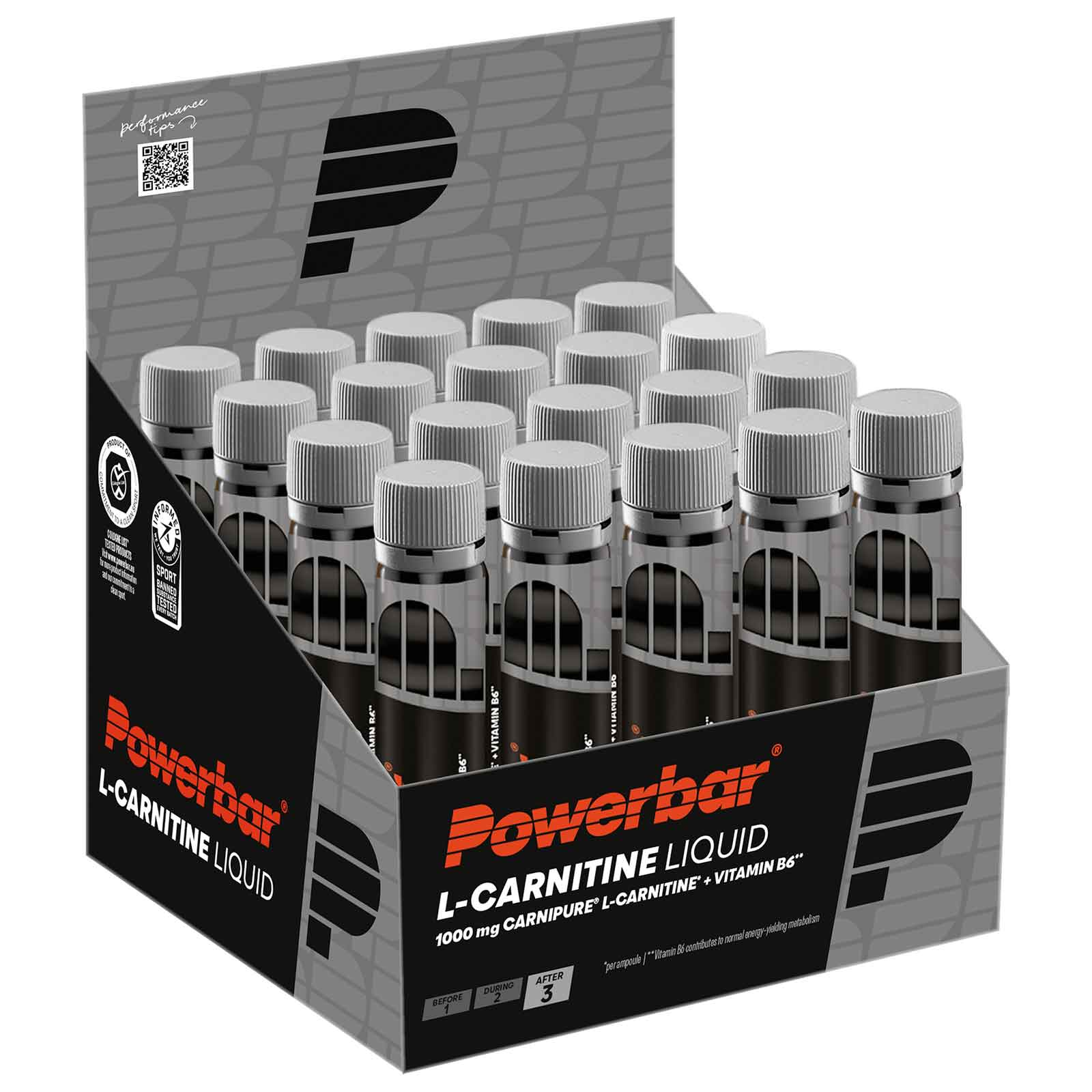 Productfoto van Powerbar Black Line L-Carnitine Liquid - Voedingssupplement - 20x25ml