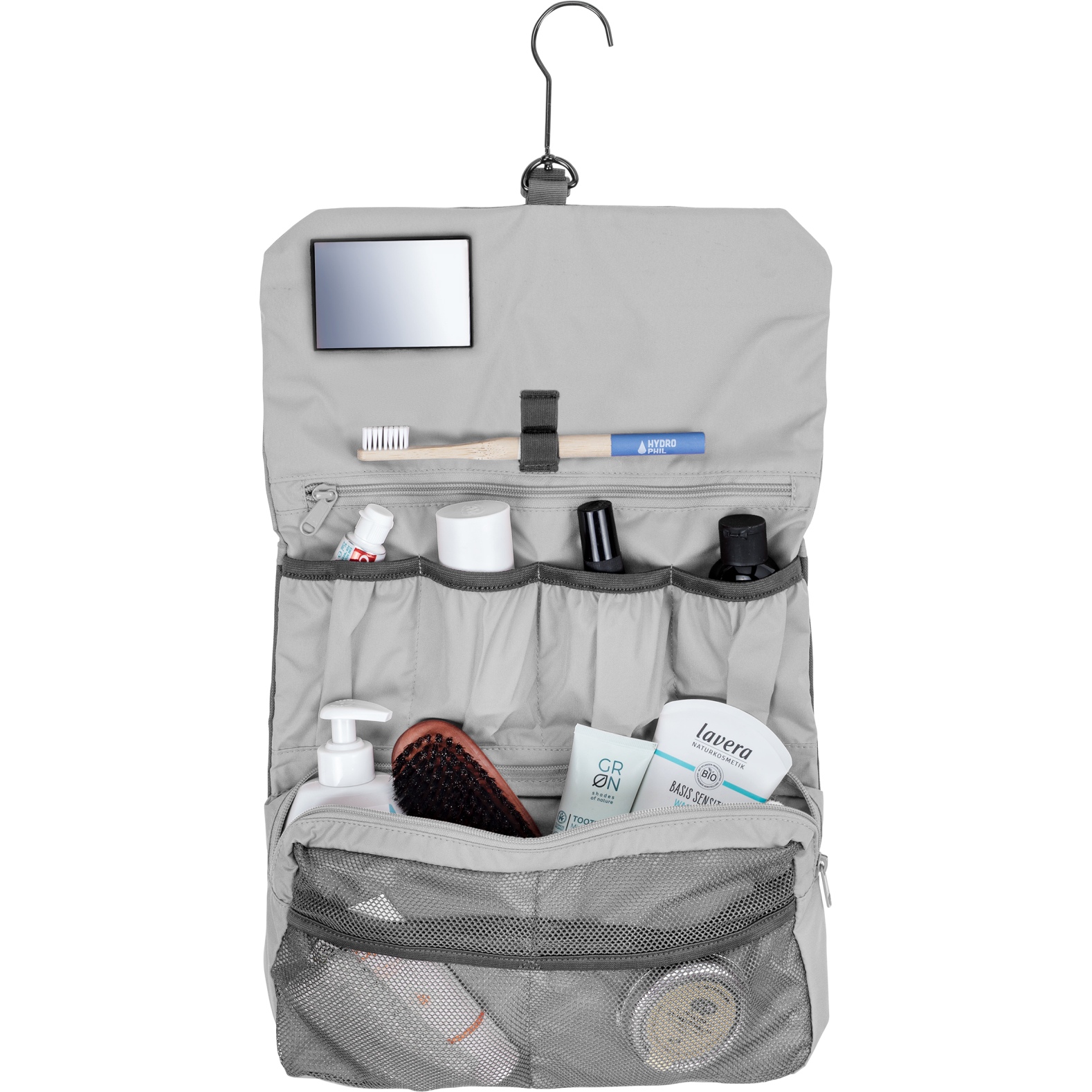 VAUDE WegaWrap Trousse Da Toilette Da Viaggio Appendi Bile - Eco-friendly In Materiale Riciclato Con Specchio E Gancio - 4