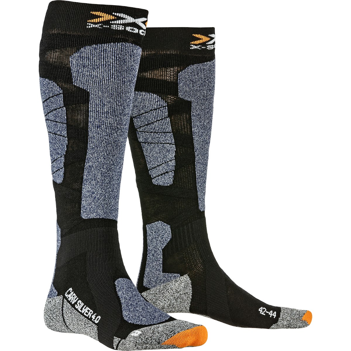 Image of X-Socks Carve Silver 4.0 Socks - black/blue melange
