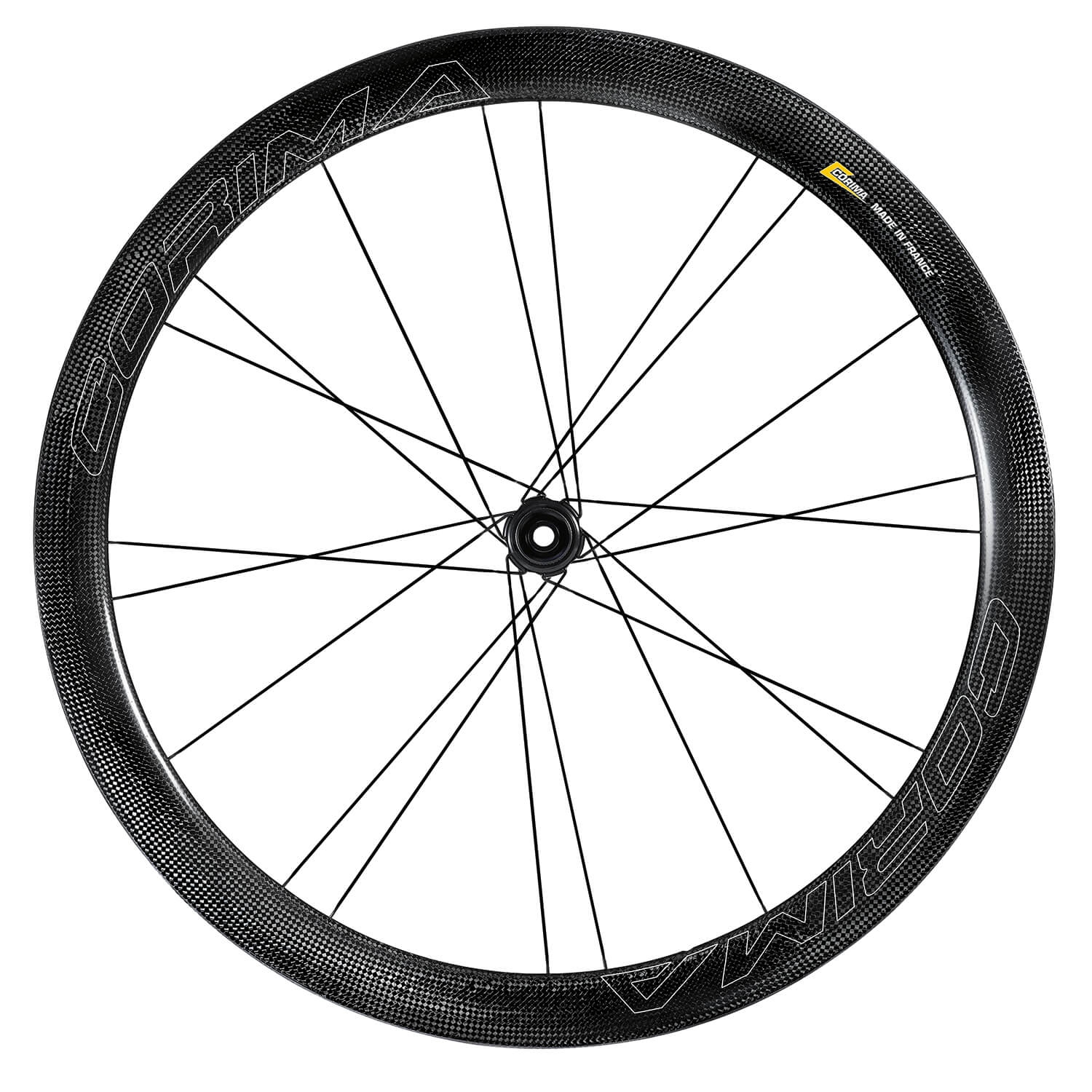 Productfoto van CORIMA 47 WS Black DX - Carbon Front Wheel - Clincher - Centerlock - 12x100mm - outline