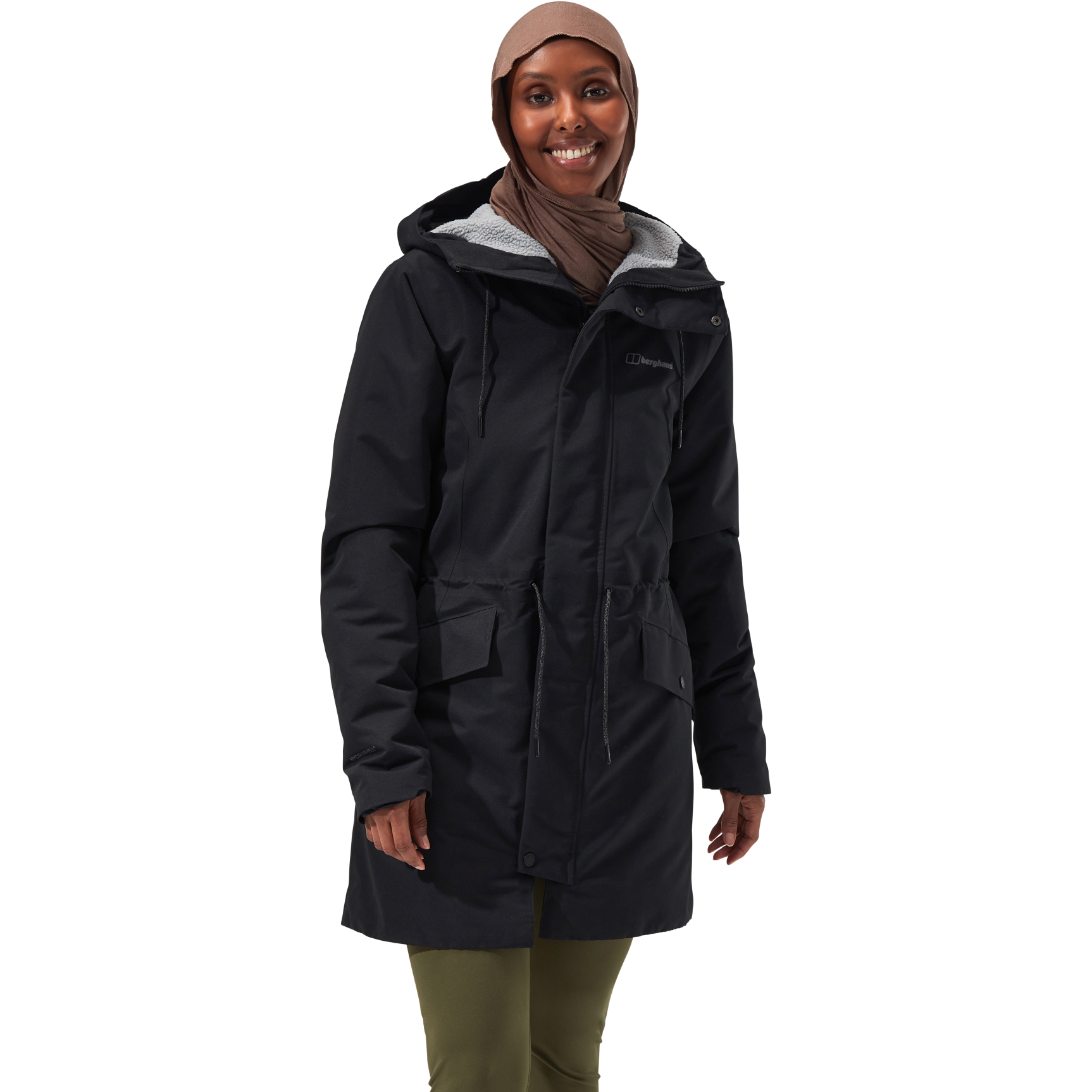Picture of Berghaus Foxghyll Hooded Parka Women - Jet Black/Monument