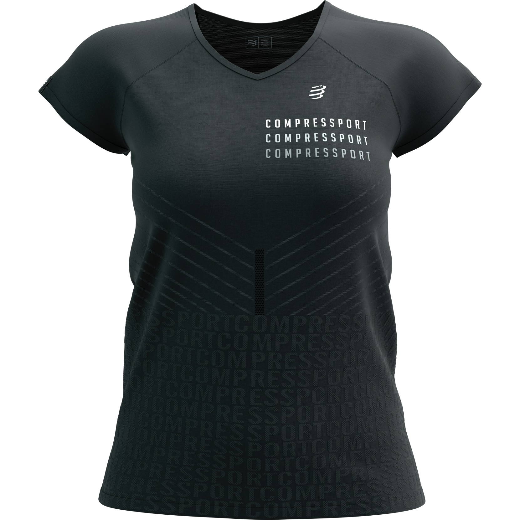 Produktbild von Compressport Performance T-Shirt Damen - Black Edition 2023 - schwarz/weiß