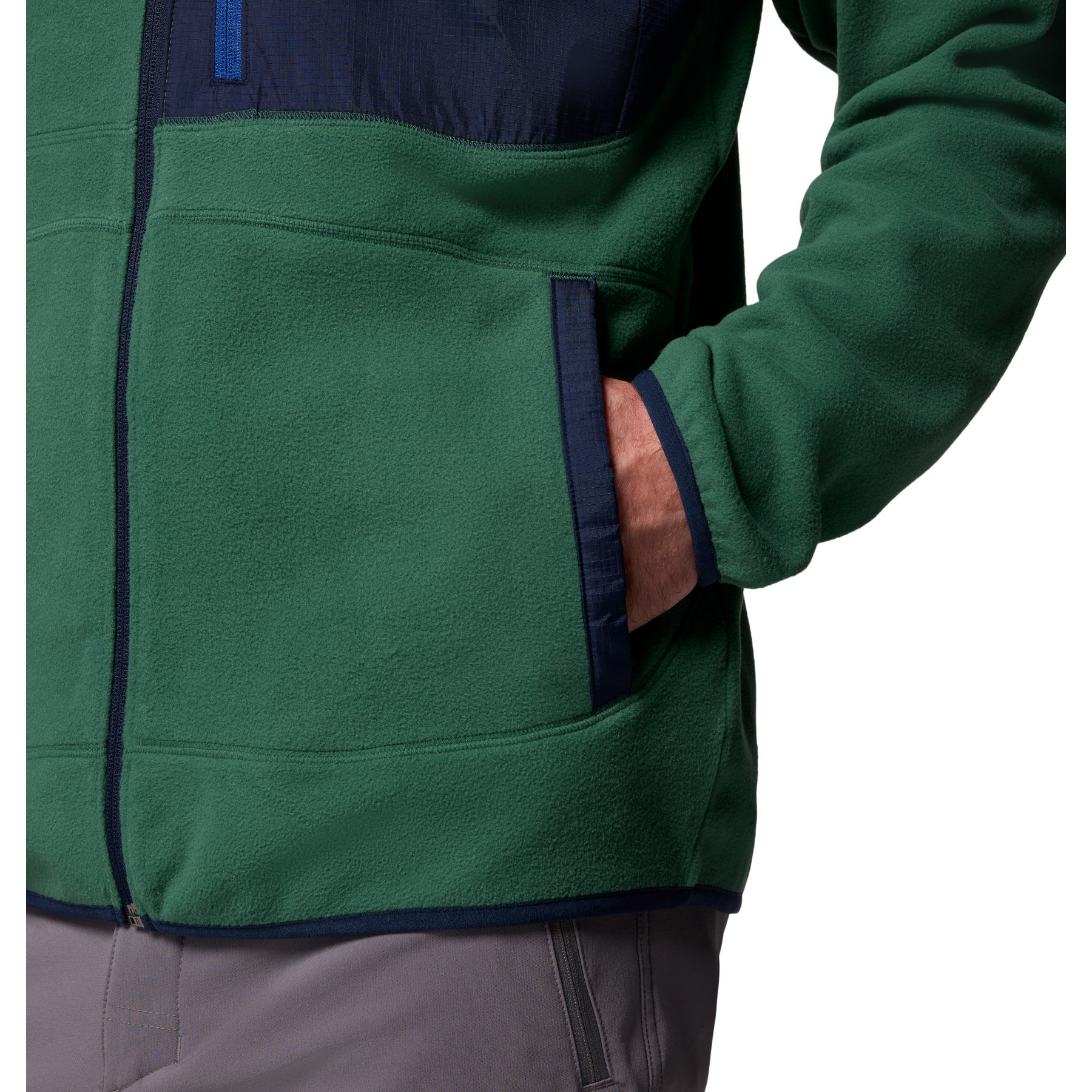 Chaqueta Polar Columbia Fast Trek Overlay - Hombre - Full Zip Con Bolsillos - Ligera Y Abrigada
