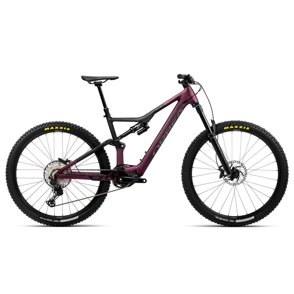 Productfoto van Orbea RISE H10 E-Mountainbike - 2023 - Metallic Mulberry - Black (matt)