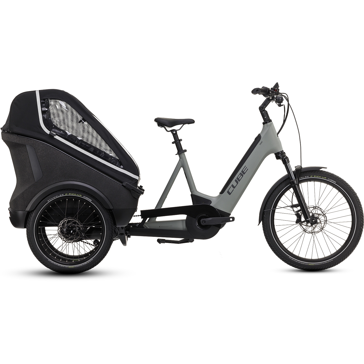Picture of CUBE TRIKE HYBRID Family 750 - Electric Cargo Bike - 2023 - swampgrey / reflex