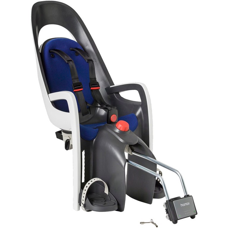 Image of Hamax Caress Child Bike Seat - grey/white/blue