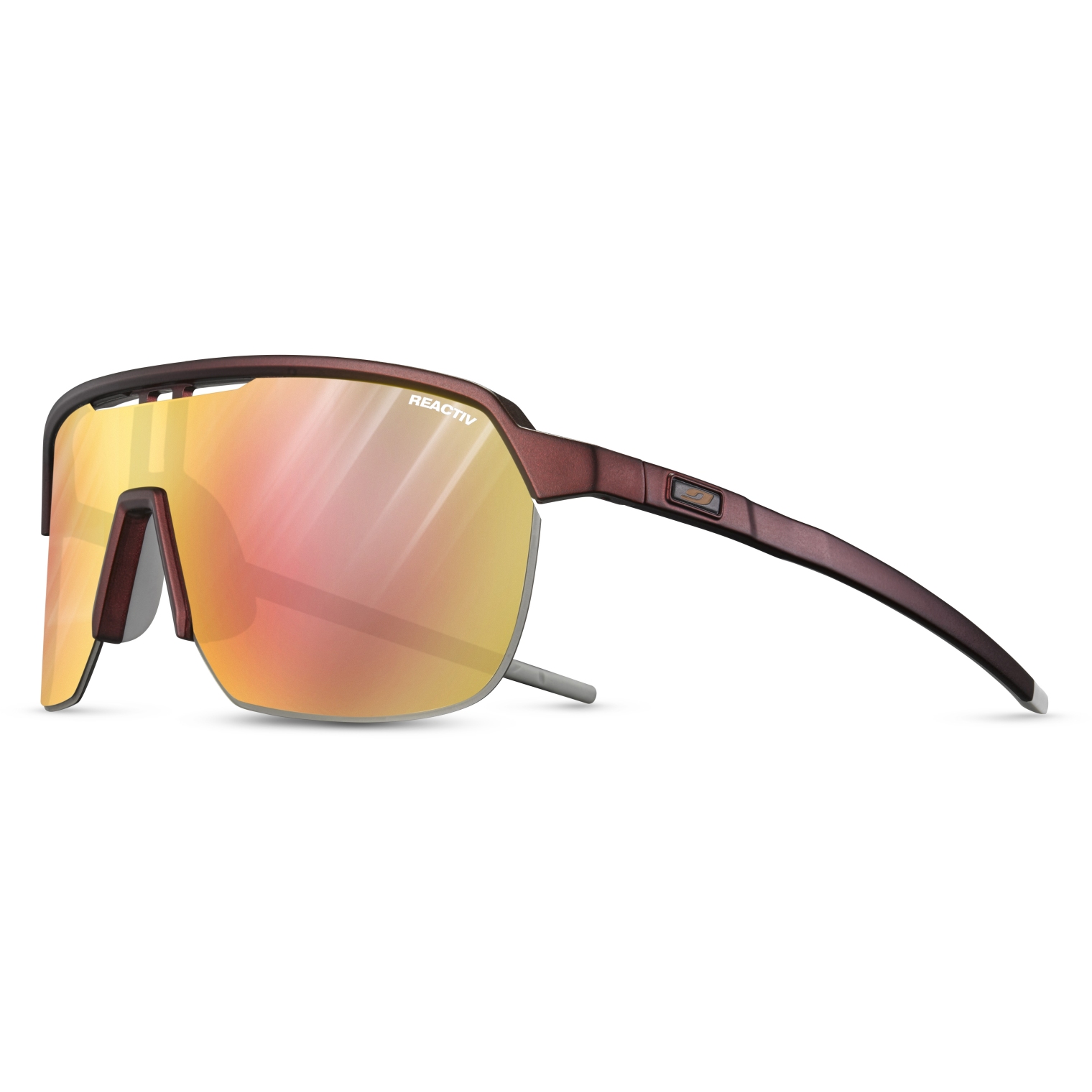 Picture of Julbo Frequency Reactiv Sunglasses - Burgundy Light Grey / Pink Gold 1-3 Light Amplifier