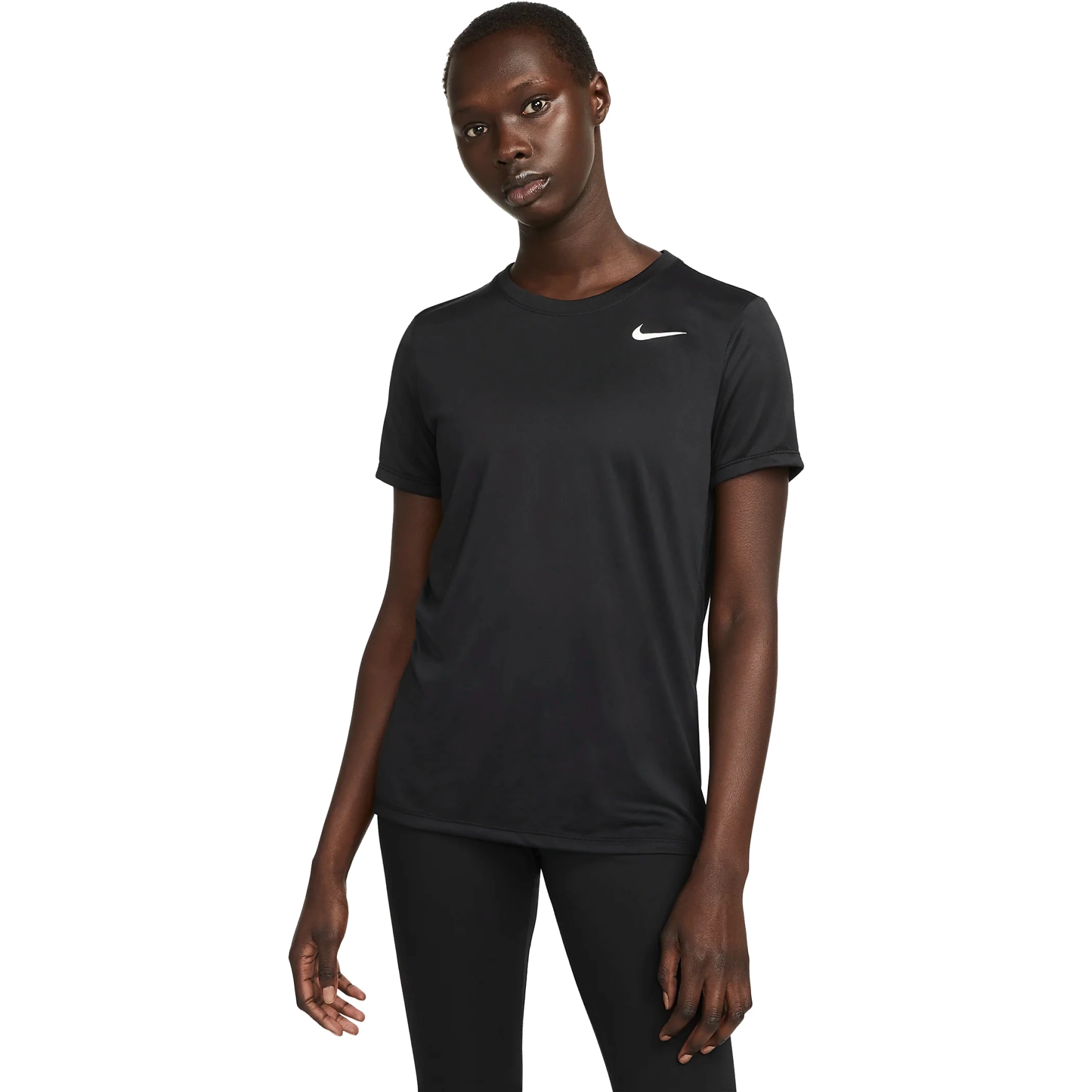 Produktbild von Nike Dri-FIT Kurzarmshirt Damen - schwarz/weiß DX0687-010