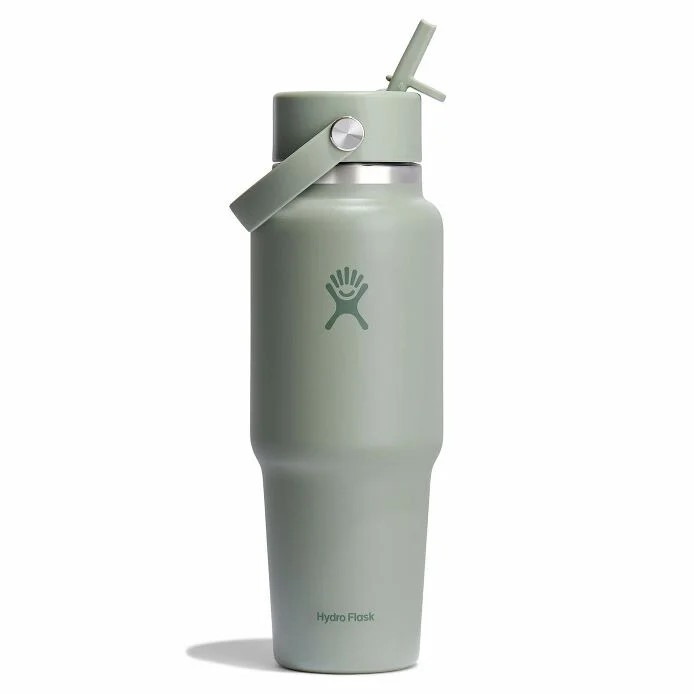 Picture of Hydro Flask 32oz Wide Mouth Insulated Travel Bottle + Flex Straw Cap - 946ml - Tonal Agave