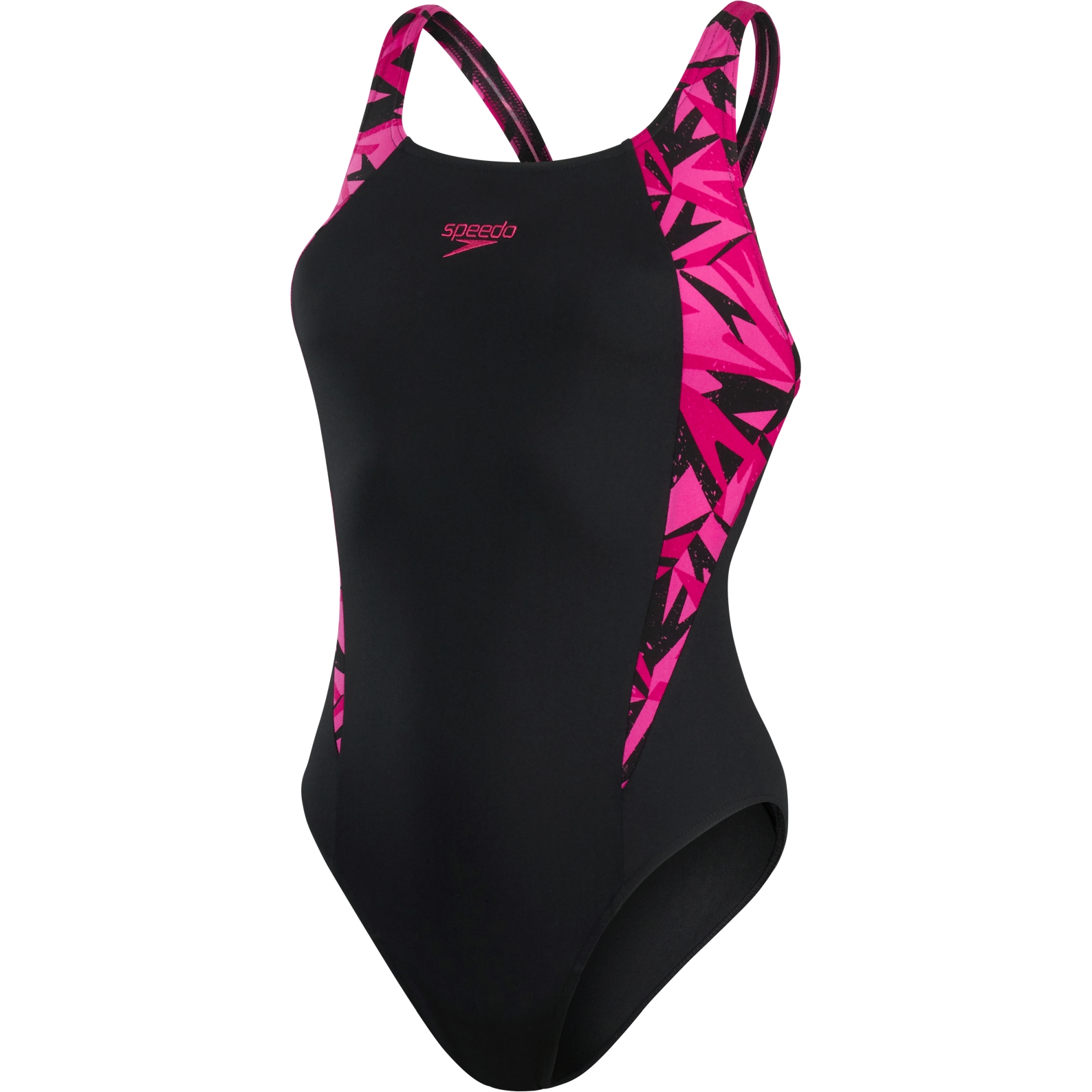 Produktbild von Speedo HyperBoom Splice Muscleback Badeanzug Damen - black/electric pink/ecstatic pink